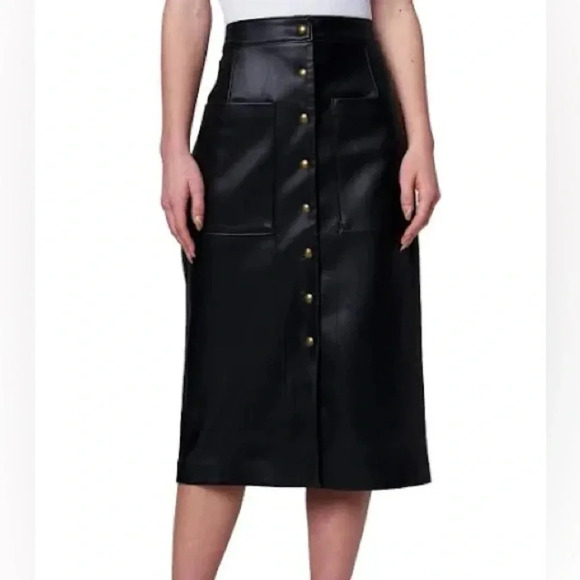 NWT Blank NYC Vegan Leather Midi Skirt - Picture 1 of 7